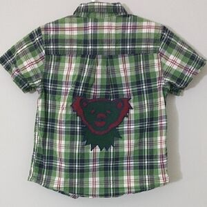 Gymboree Green Plaid Button-Up Shirt with Contrast Trim